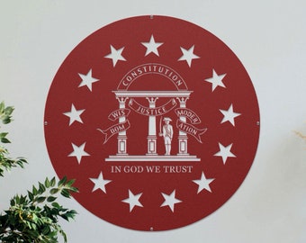 Georgia State Flag Metal Sign, Home State Wall Decor
