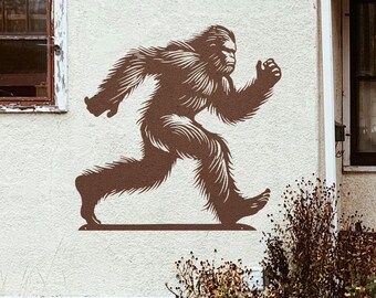 Bigfoot Halloween Sign – Laser Cut Metal Sasquatch Silhouette, Outdoor Decor