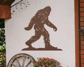 Bigfoot Halloween Wall Sign – Laser Cut Metal Sasquatch Silhouette Sign, Outdoor Halloween Decor, Fall Decor Sign, Cryptids