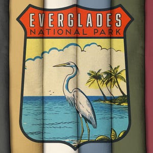 Vintage Everglades T-Shirt Retro Travel Decal Egret Florida Comfort Colors Tee Gift