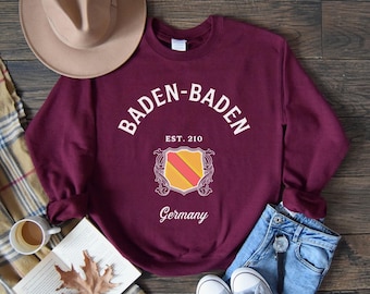 Baden-Baden, Germany Sweatshirt, Soft and Comfortable Crewneck Pullover, German Vacation T-shirt, Travel Souvenir Hoodie