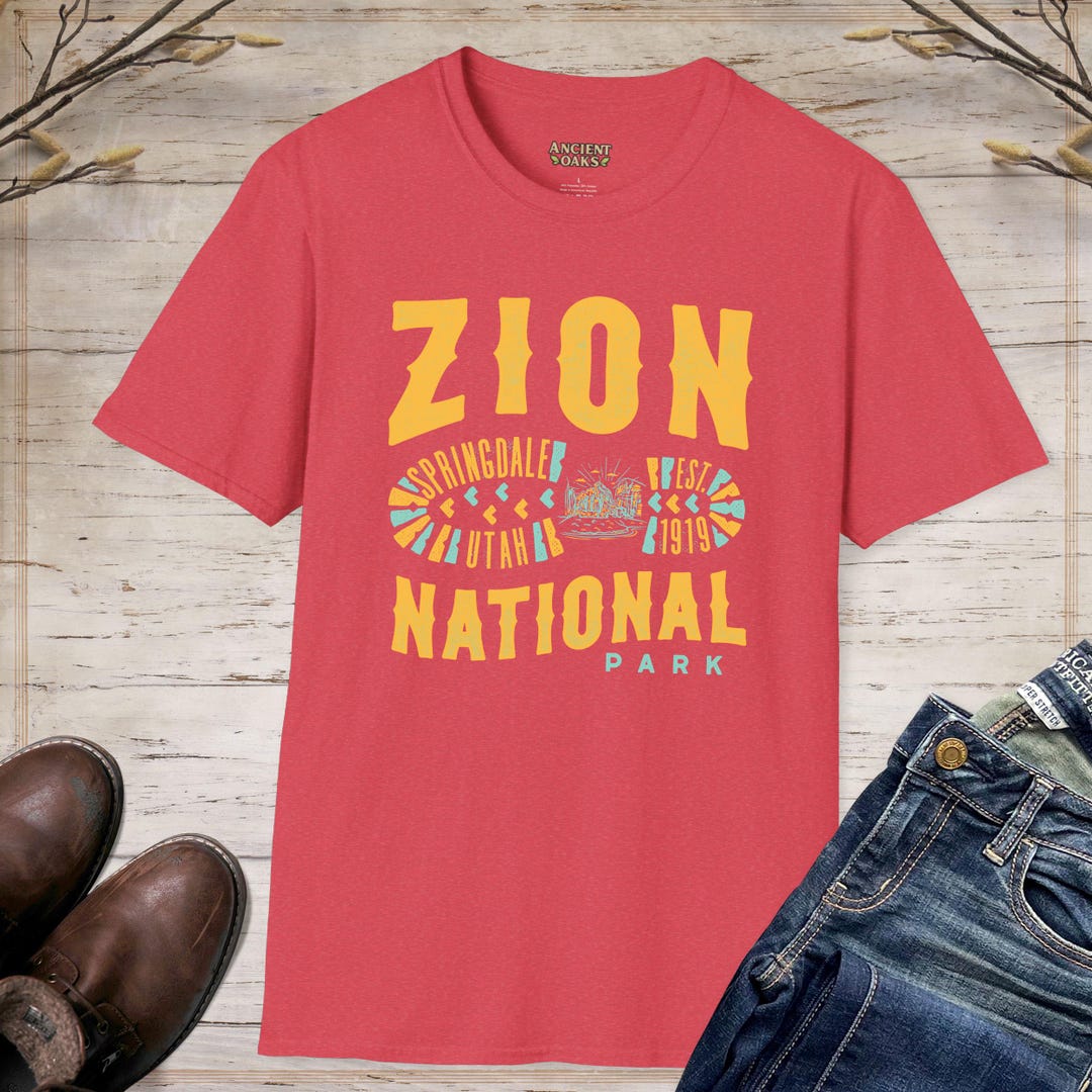 Zion National Park Tee Springdale Utah Vintage Heather Unisex T-shirt ...