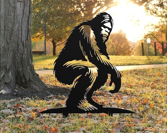 Bigfoot Halloween Yard Sign – Laser Cut Metal Sasquatch Silhouette