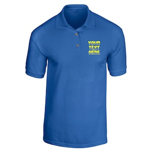 Personalized Customized Men&#39;s Polo Shirts Casual Slim Fit Cotton Collar Shirt Add Your Logo Text on Work Shirt