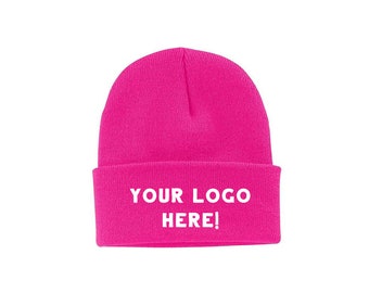 Your Text Here Logo Beanie Custom Made Personalized