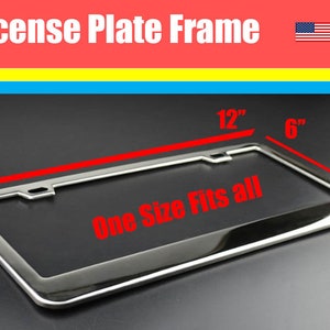 Custom Laser Engrave Black Chrome Stainless Steel Metal License Plate Frame