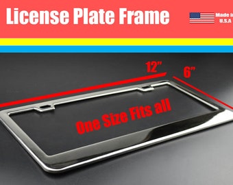 Custom Laser Engrave Black Chrome Stainless Steel Metal License Plate Frame