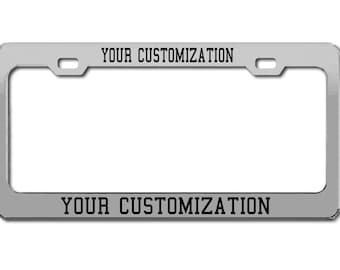 Custom License Plate Frame: Laser Engraved Steel Tag Holder