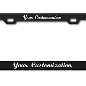 Simple Black Custom Add Your Name Elegant License License Plate Frame