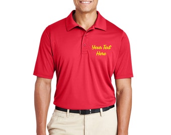 Polyester - Custom Embroider Personalized Unisex Polo Shirt - Sport Performance Polo -Embroidery Logo