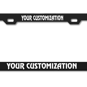LASER ENGRAVED Custom Personalized License Plate Frame CHORUS Tag Laser Engraving & Vinyl Pring Options