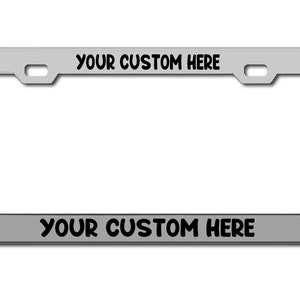 Stainless Steel License Plate Frame Custom Made Personalized Laser Engraved Vinyl Options