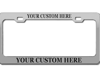 Custom Engraved License Plate Frame: Personalized Steel Metal Tag