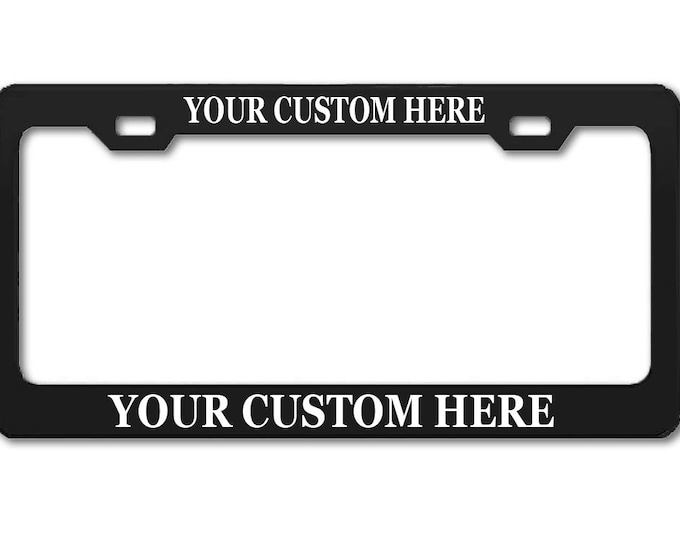 Goplates Personalized Heavy Duty License Plate Frame Laser Engraved, No