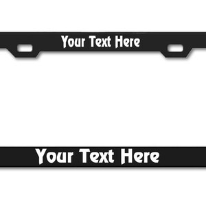 Black License Plate Frame ENGRAVED Custom Personalized ROCKWELL Tag Laser Engraving & Vinyl Pring Options