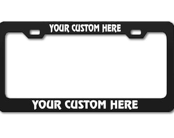 Custom Engraved License Plate Frame: Personalized Steel Metal Tag