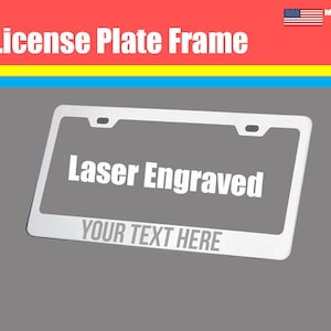 Funny Science Fiction Design License Plate Frame Laser Engraved
