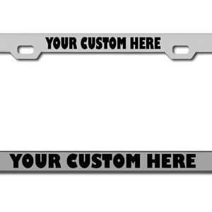 Custom Laser Engrave Chrome Stainless Steel License Plate Frame With YOUR TEXT
