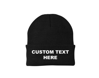 Personalisierte Beanie Beanie Mütze Gestrickt Erwachsene Kinder Teenager
