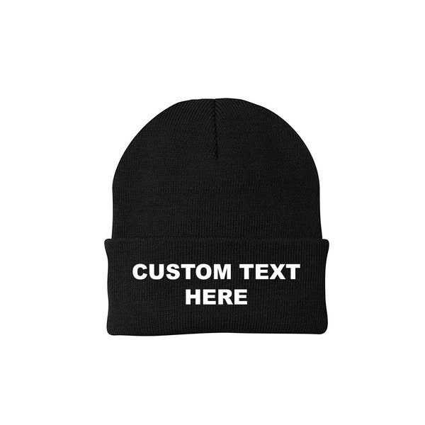 Personalized Embroidery Custom Beanie Hat Knitted Adults Kids Teens