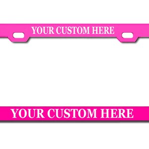 Car SUV Truck Custom License Plate Frame IMPACT Tag Holder Laser Engraving & Vinyl Pring Options