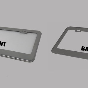 Tag Cover Holder License Plate Frame Custom Personalized ROCKWELL Tag Laser Engraving & Vinyl Pring Options