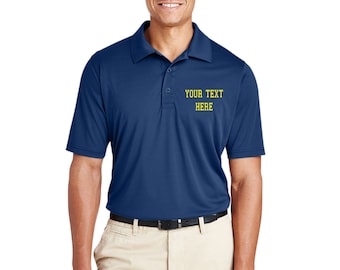 Polyester - Custom Company Logo Golf Polo Shirt - Embroidered  Business Logo Performance Golf Polo