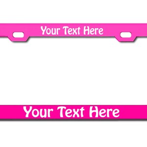 Tag Cover Holder Custom Personalized Hot Pink License Plate Frame HOBO Tag Laser Engraving & Vinyl Pring Options