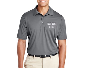 Polyester - Logo Polo Embroidered Comfortable Text Logo Made In USA