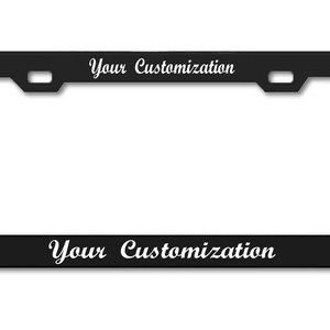 Fit Any Standard Plates Custom License Plate Frame COOPER Tag Laser Engraving & Vinyl Pring Options
