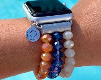 Apple Watch Band / Beaded  / Multi Colored Beaded / Adjustable / Apple Watch Strap / 38mm or 40mm / Stretchy Watch Band