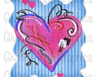 Valentijn hart met achtergrond, Valentijnsdag, hart design, PNG, sublimatie, DTG, clip art, digitale scrapbooking, hand getrokken