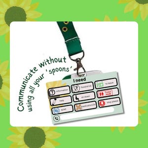 障害者用ランヤードに使用するためのアクセシビリティ絵カード。*カードはデジタルダウンロードのみ