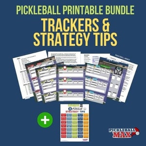 Puede incluir: Paquete de hojas de seguimiento y consejos de estrategia de pickleball imprimibles. El paquete incluye varias hojas imprimibles con diferentes seguimientos y una hoja con 55 consejos de estrategia de pickleball. El paquete está diseñado para ayudar a los jugadores a mejorar su juego.