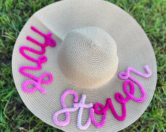 Personalized Floppy Sunhat | Bride to be Gift | Wide Brim Beach Hat