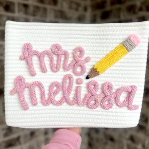 Teacher Basket | Personalized Rope Basket | Custom Gift Basket | Teacher Aprreciation Gift