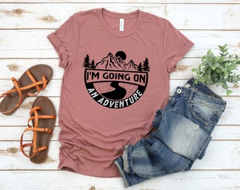 Me voy de aventura El Hobbit Tolkien ESDLA El Señor de los Anillos Bilbo Bolsón Camping Senderismo Camiseta de manga corta unisex