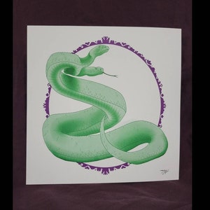 Two-headed Snake Original Art Print
