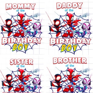 Spidey et ses incroyables amis, PNG, JPG, Sublimation, Spidey Mommy, Spidey Daddy, Spider Sister, Spidey Brother