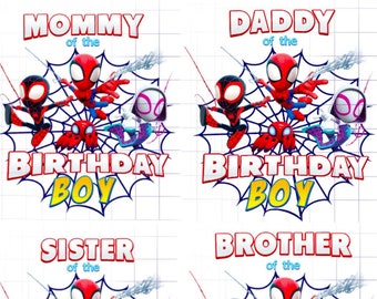 Spidey et ses incroyables amis, PNG, JPG, Sublimation, Spidey Mommy, Spidey Daddy, Spider Sister, Spidey Brother