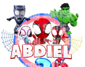 Cumpleaños PERSONALIZABLE de Spidey y sus increíbles amigos, Cumpleaños de Spidey, Spidey png, jpg, Sublimación de Spidey
