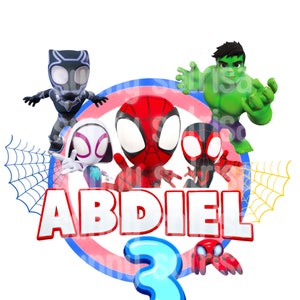 PERSONALIZABLE Spidey and His Amazing Friends birthday, Spidey Birthday Boy, Spidey png, jpg, Spidey Sublimation