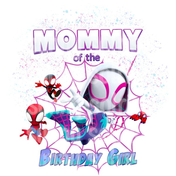 Spidey and His Amazing Friends birthday, Spidey png, jpg, Spidey Sublimation, Ghost Spider Sublimation, png, jpg, Ghost Spider Birthday Girl