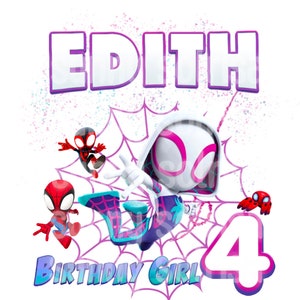 PERSONALIZZABILE Compleanno di Spidey e i suoi fantastici amici, Ghost Spidey Birthday Girl, Ghost Spider png, jpg, Spidey Sublimation, Ghost Spider