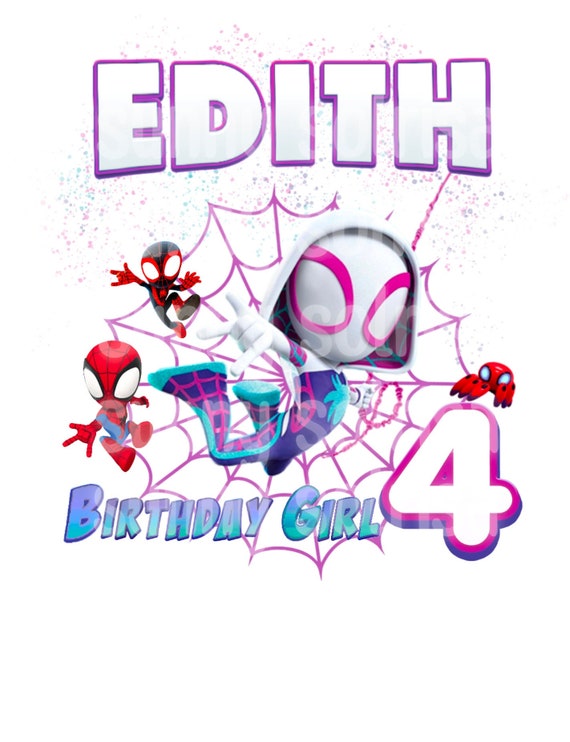 PERSONALIZABLE Spidey and His Amazing Friends birthday, Ghost Spidey  Birthday Girl, Ghost Spider png, jpg, Spidey Sublimation, Ghost Spider