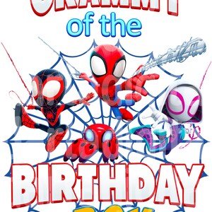 Spidey PNG JPG, Spidey Sublimation, GRAMMY Geburtstagskind, Spidey und seine erstaunlichen Freunde, Sublimation, Spidey Geburtstag