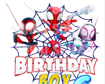 Cumpleaños PERSONALIZABLE de Spidey y sus increíbles amigos, Cumpleaños de Spidey, Spidey png, jpg, Sublimación de Spidey