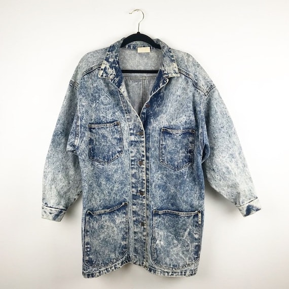 Vintage Cherokee 1980’s acid wash long denim jack… - image 1