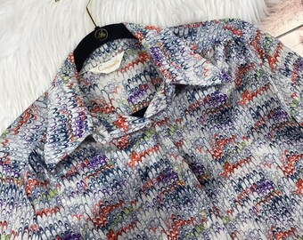 Vintage 1970’s psychedelic disco shirt button down