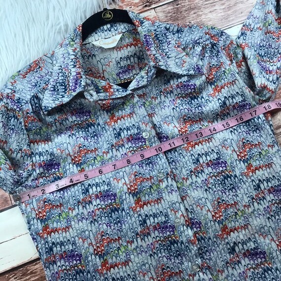Vintage 1970’s psychedelic disco shirt button down - image 3